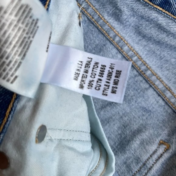 Agolde Light Blue Distressed Straight Leg Jeans - Picture 6 of 14